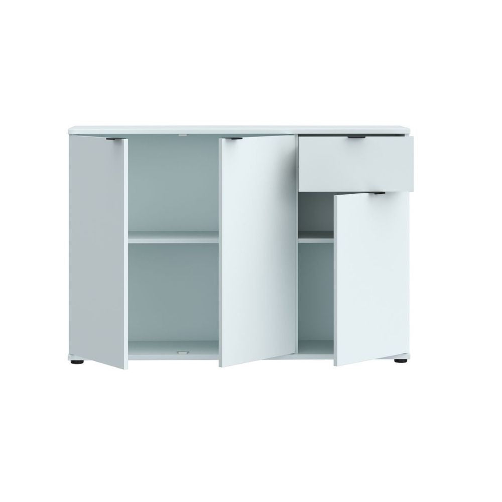 Mobile multiuso Segno con tre ante e 1 cassetto L 120 cm colore grigio chiaro