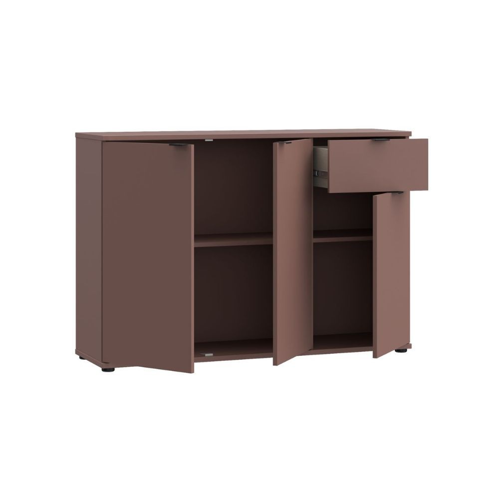 Mobile multiuso Segno con tre ante e 1 cassetto L 120 cm colore terracotta