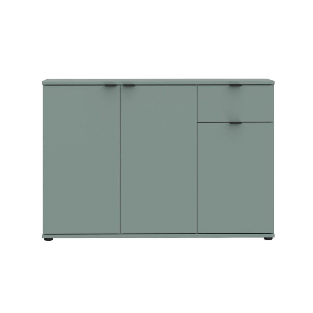 Mobile multiuso Segno con tre ante e 1 cassetto L 120 cm colore verde salvia