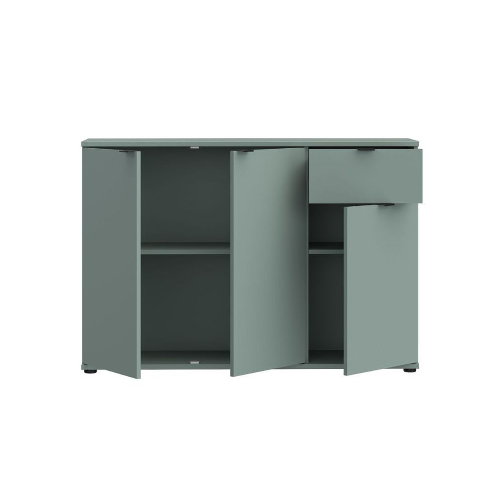 Mobile multiuso Segno con tre ante e 1 cassetto L 120 cm colore verde salvia