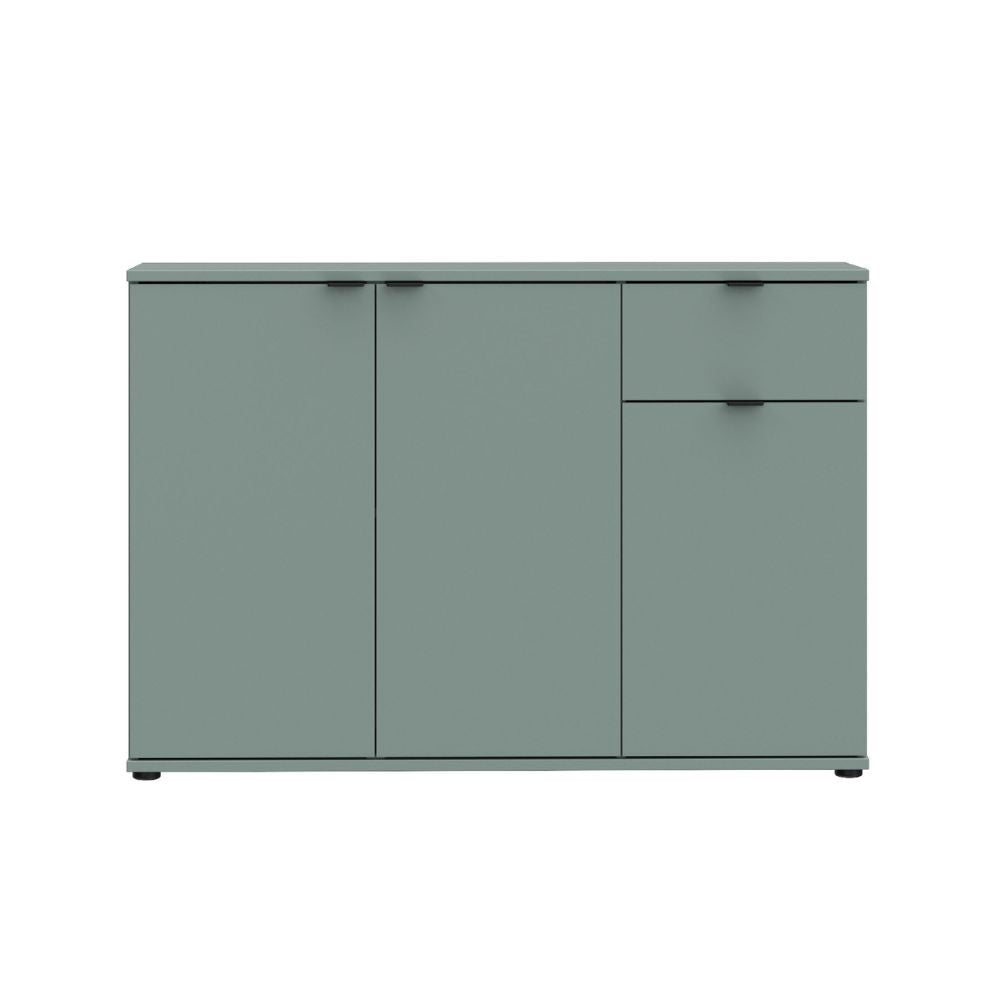 Mobile multiuso Segno con tre ante e 1 cassetto L 120 cm colore verde salvia
