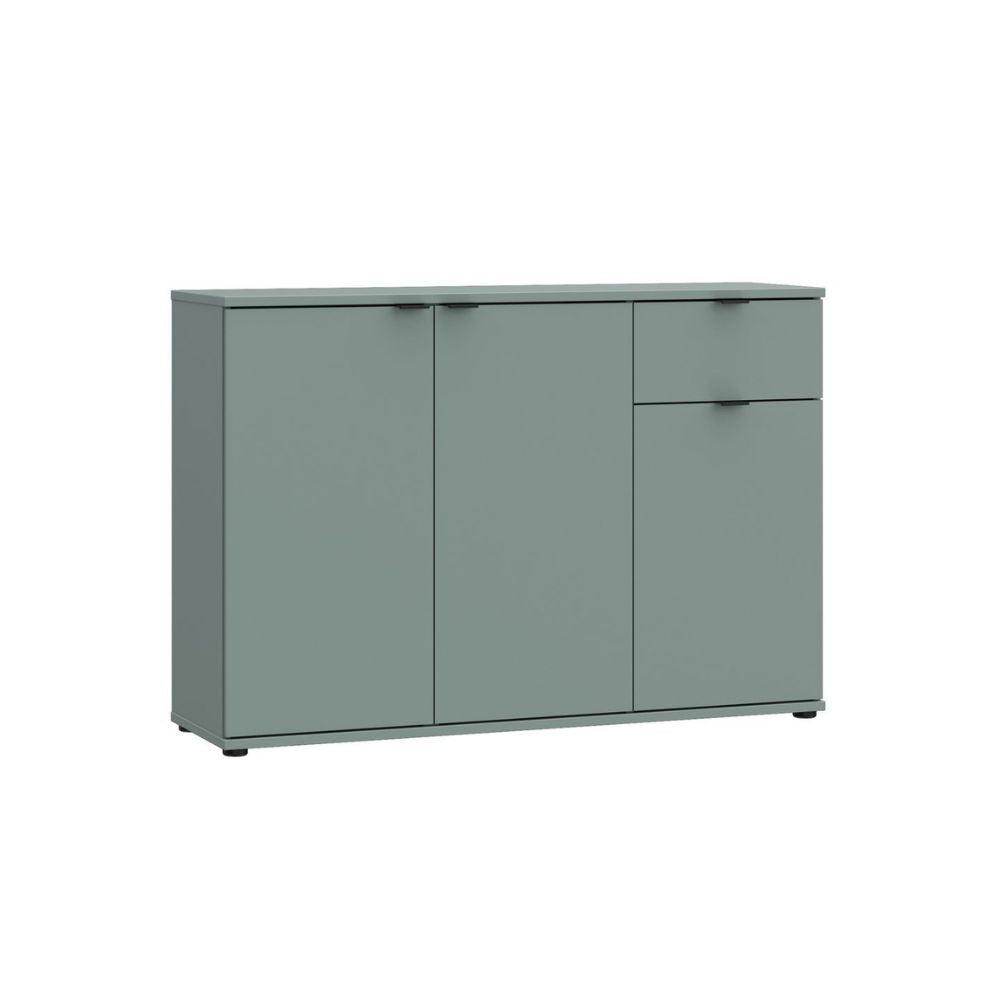 Mobile multiuso Segno con tre ante e 1 cassetto L 120 cm colore verde salvia