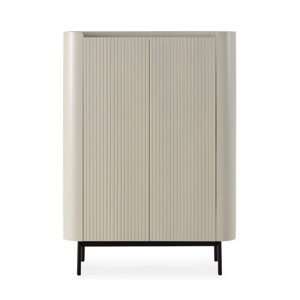 Mobile multiuso Willa18929 con 2 ante effetto cannettato colore crema