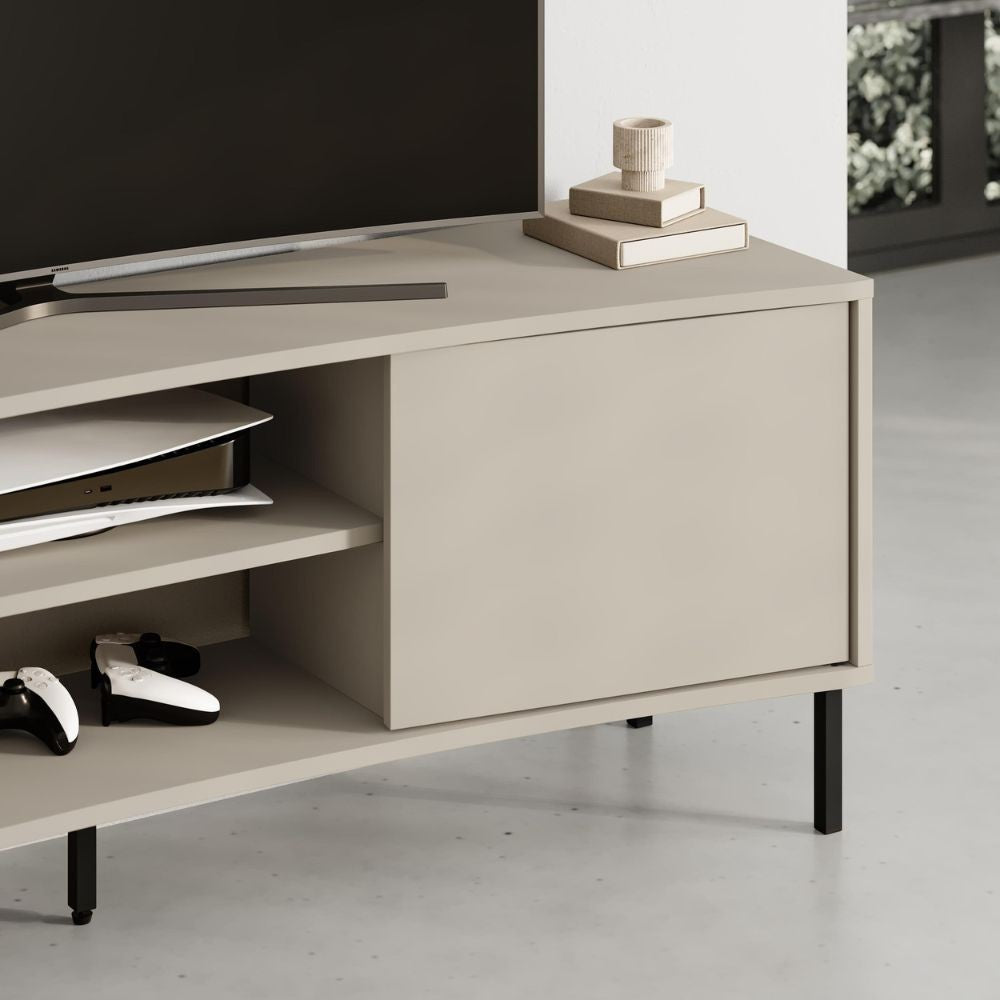 Mobile porta tv Frem con 2 ante e nicchie a giorno colore cashmere