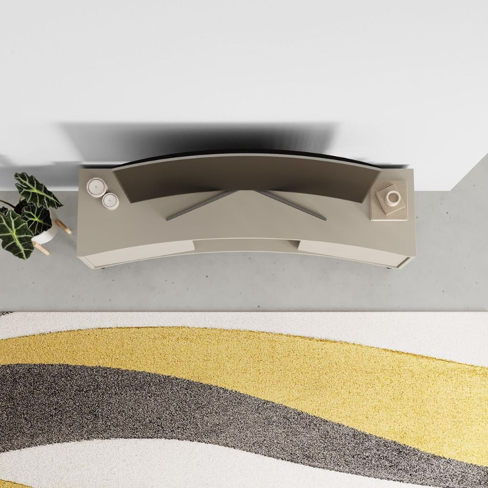 Mobile porta tv Frem con 2 ante e nicchie a giorno colore cashmere