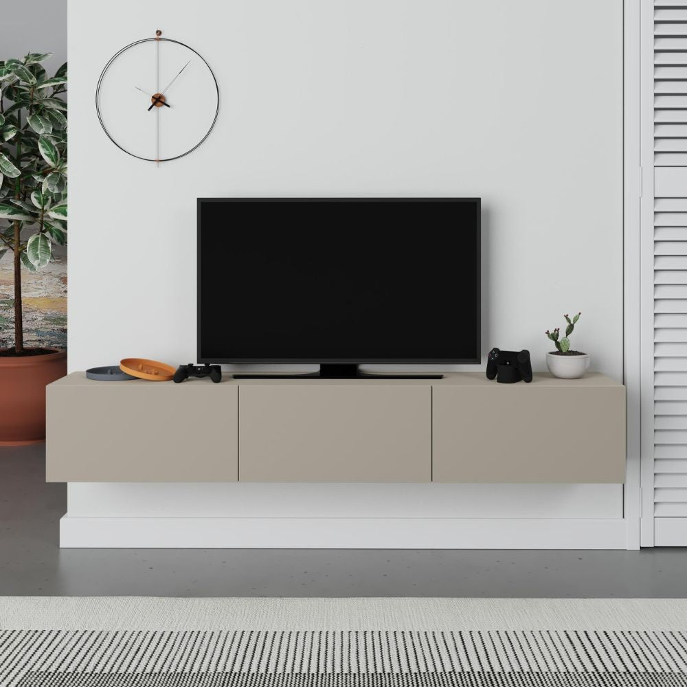 Mobile porta tv sospeso Francy 180 cm. con ante a ribalta in colore cashmere
