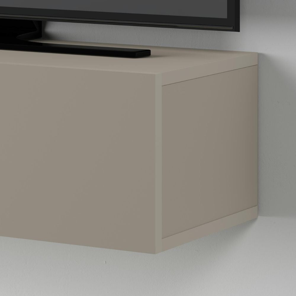 Mobile porta TV sospeso Francy cashmere con ante a ribalta 135x31.7x25 cm.