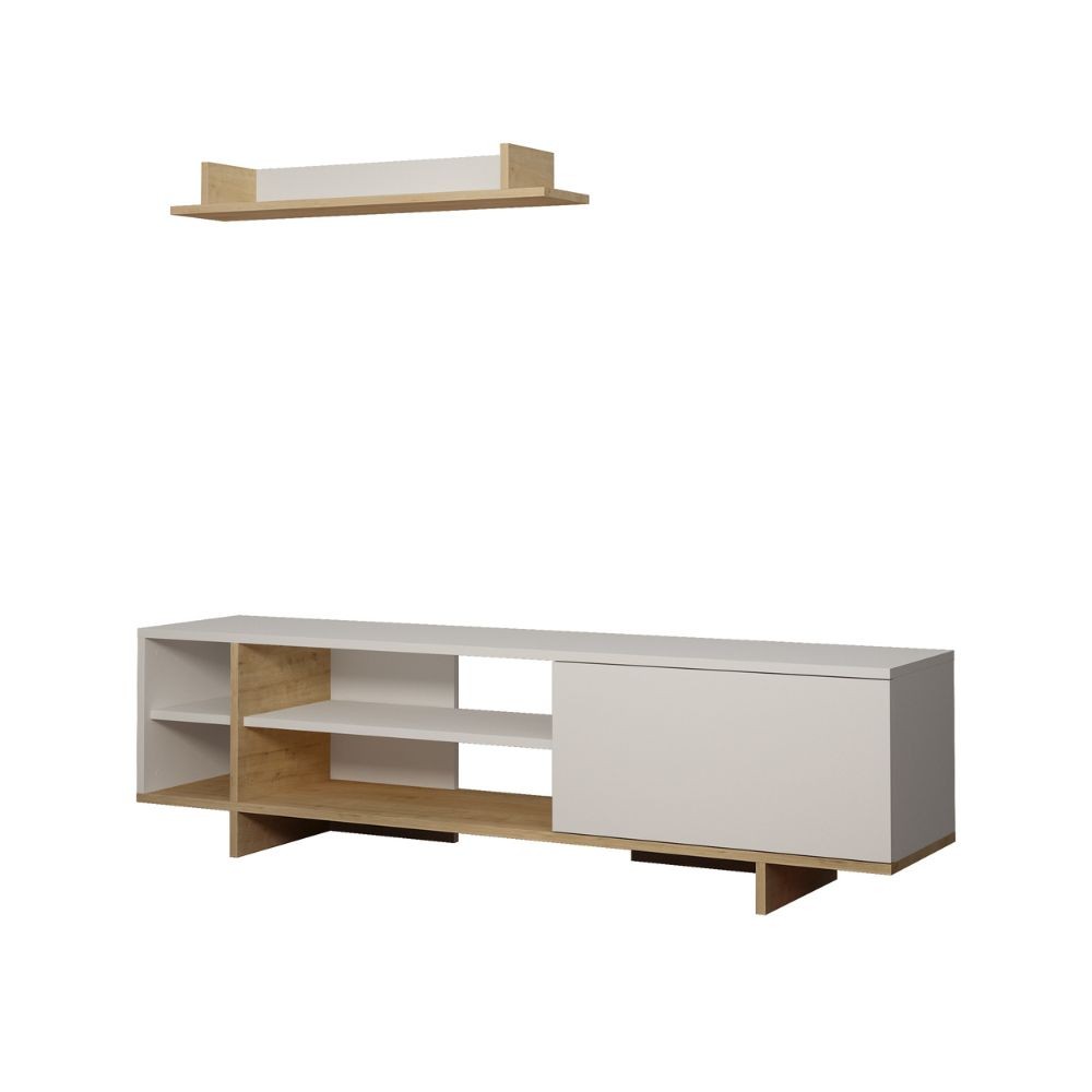Mobile porta TV Stockton bianco rovere
