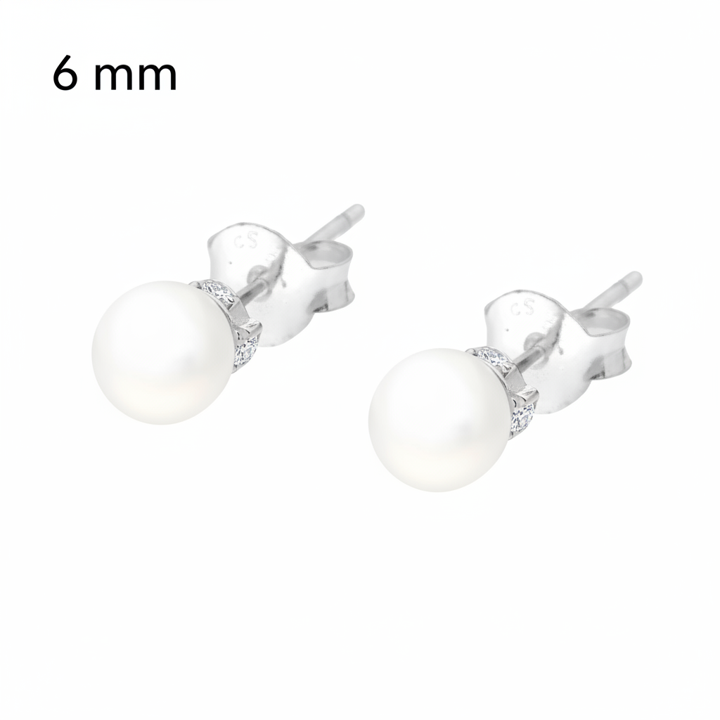 Orecchini perla 6mm con scritta