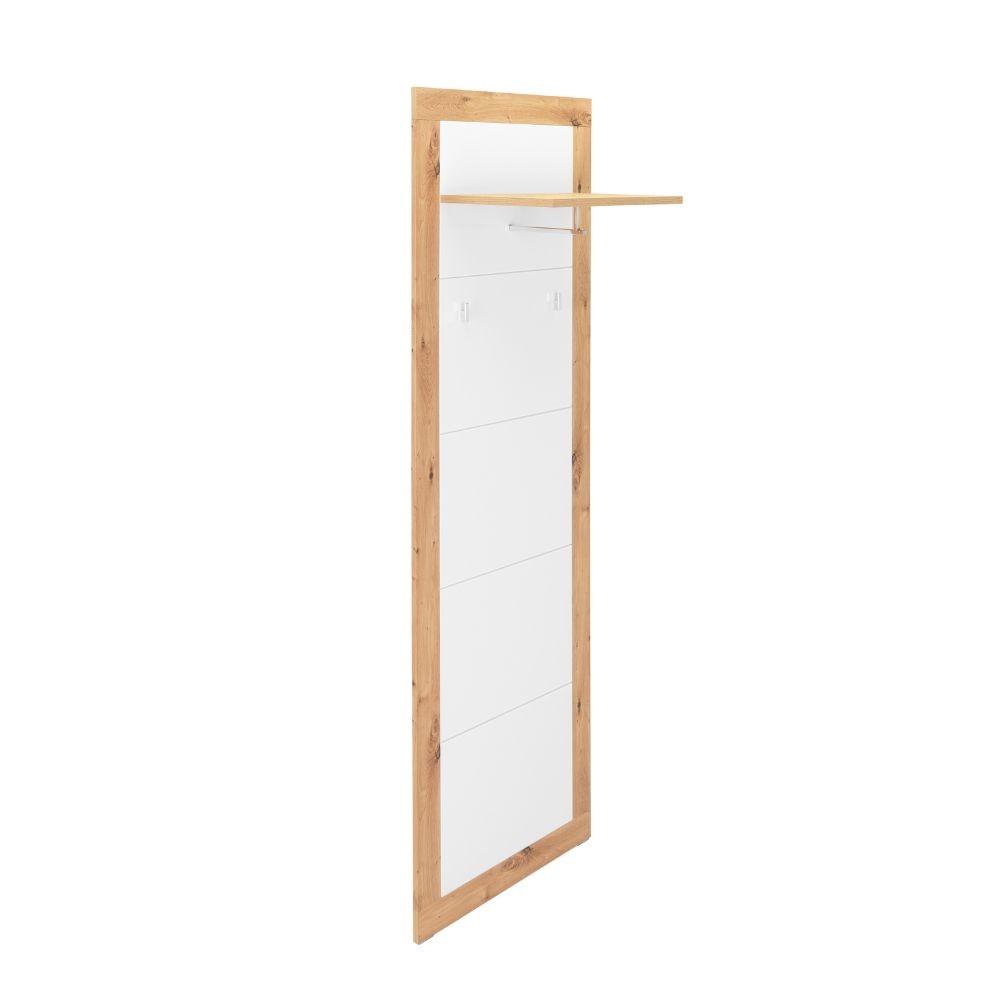 Pannello appendiabiti Wien 43 da ingresso rovere bianco