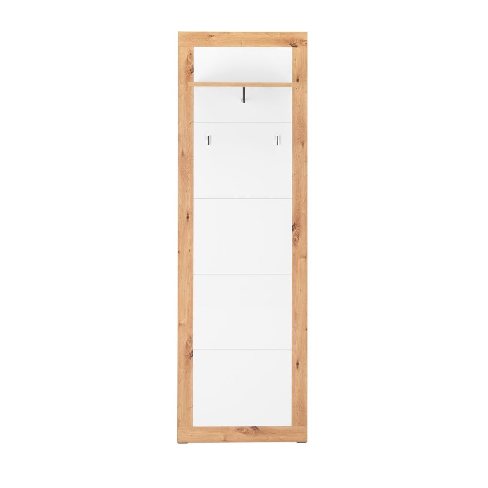 Pannello appendiabiti Wien 43 da ingresso rovere bianco