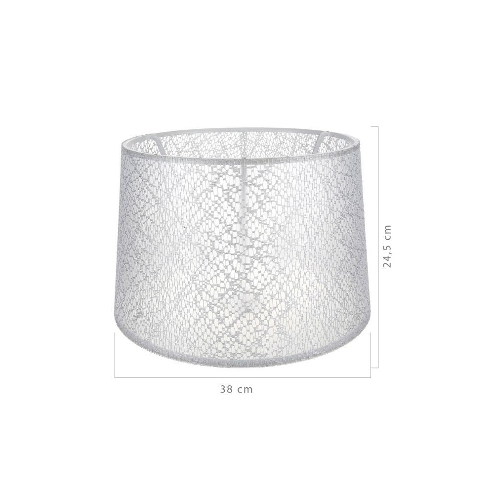 Paralume Deco ASZ1181 in PVC effetto tessuto bianco motivo ricamo