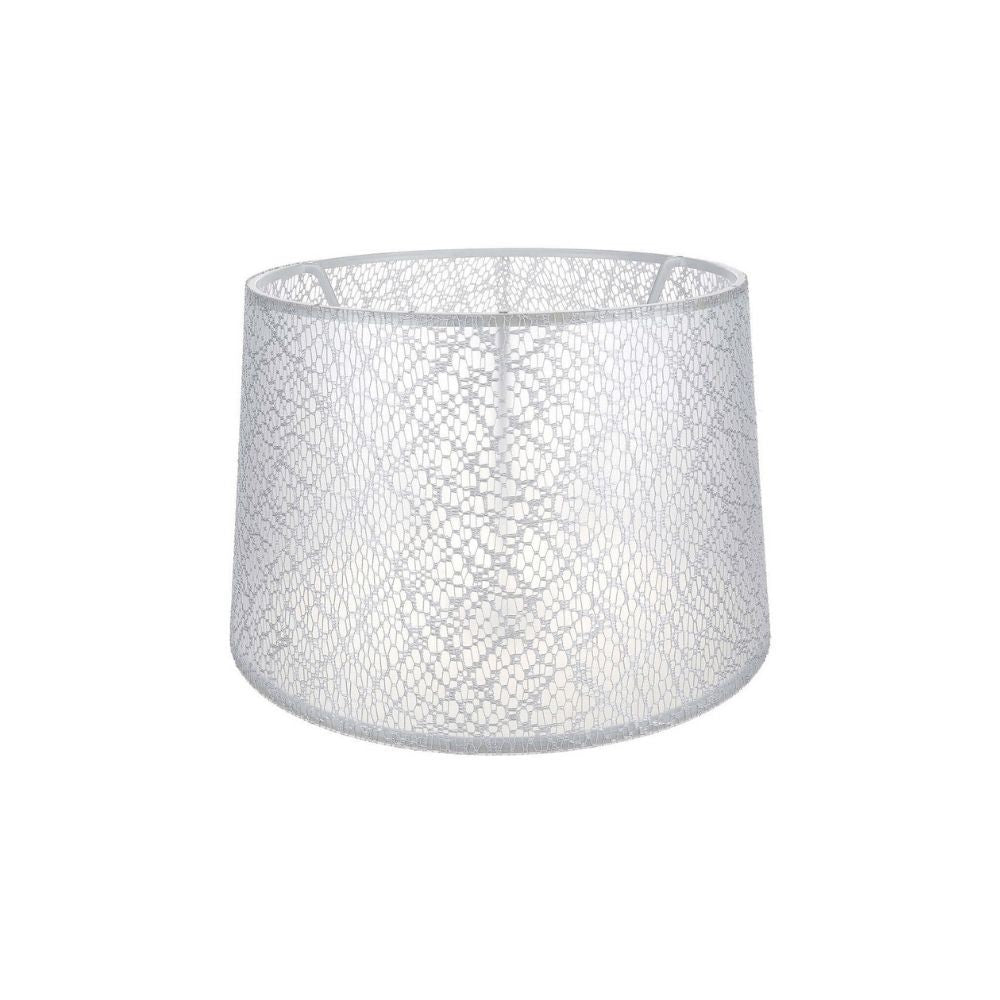 Paralume Deco ASZ1181 in PVC effetto tessuto bianco motivo ricamo