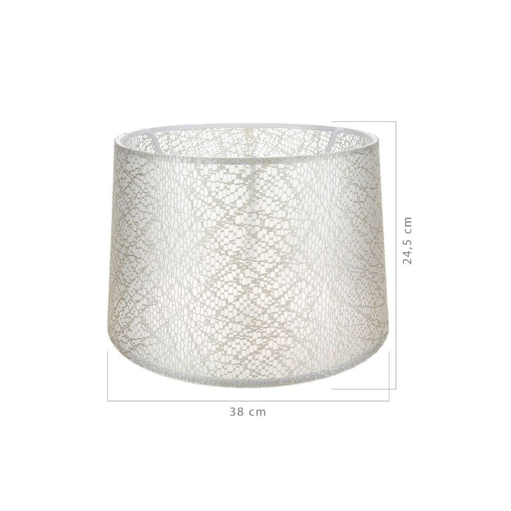 Paralume Deco ASZ1182 in PVC effetto tessuto crema motivo ricamo