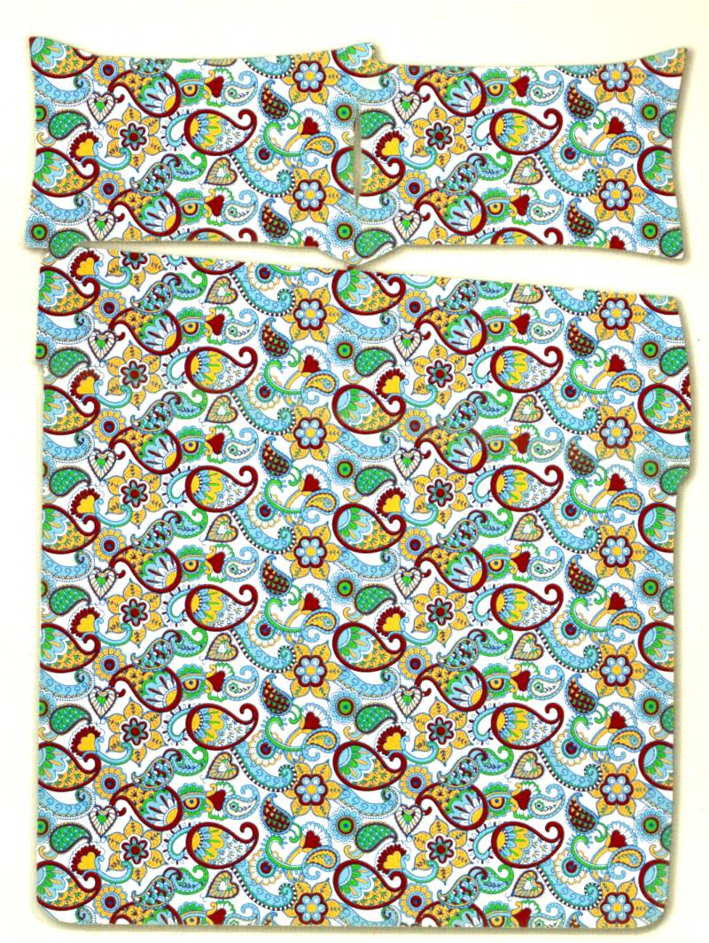 Parure Sacco Copripiumino federe letto matrimoniale stampa tipo desigual stock - Milano 7 Arte e Design