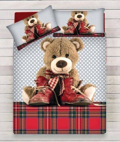 Parure sacco copripiumino letto 1 piazza e mezza orsetto orsacchiotto puà