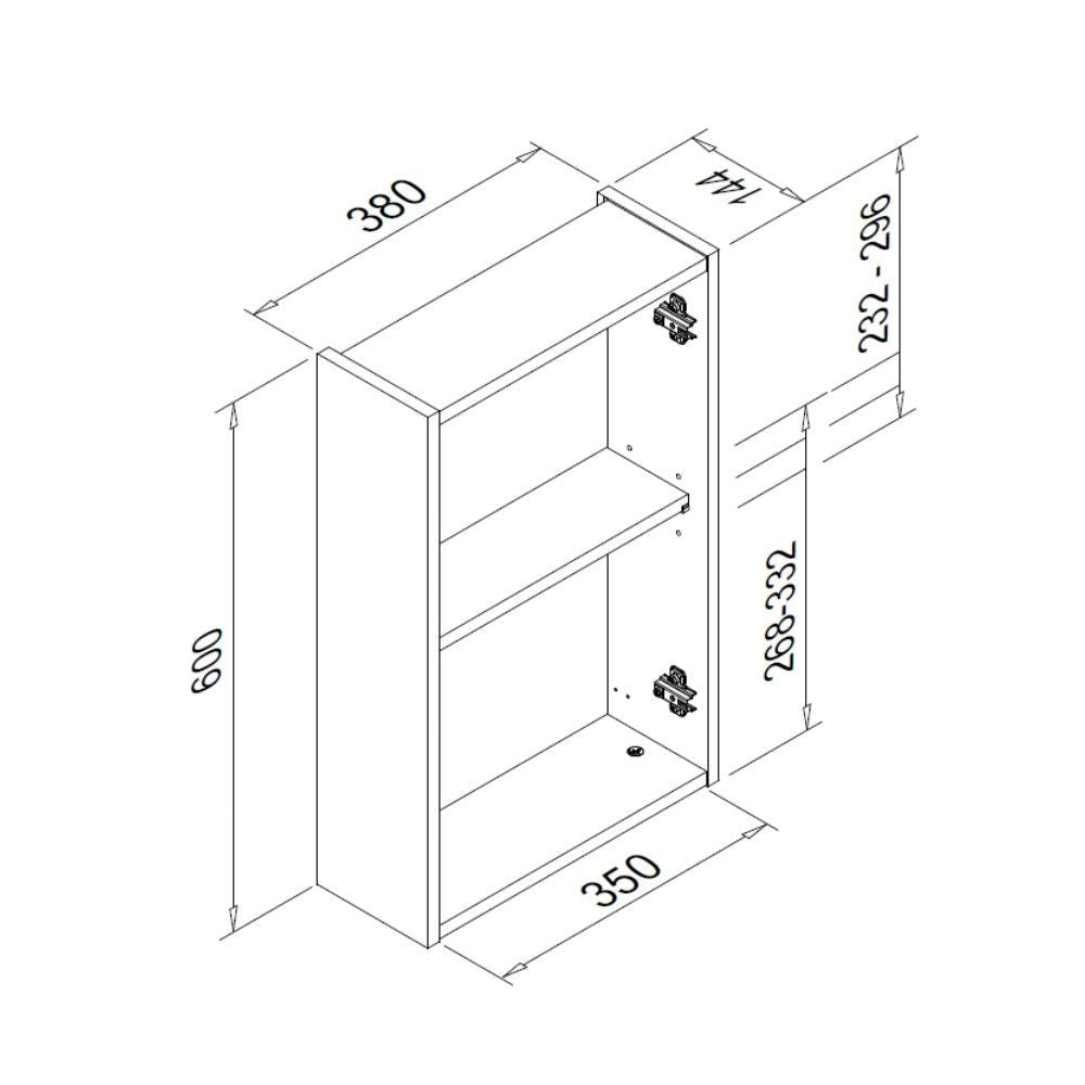 Pensile bagno bianco Solo2 con specchio anta reversibile