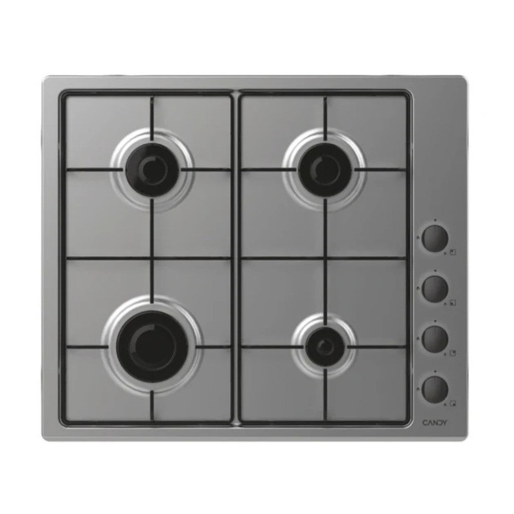 Piano cottura a gas Candy CHW6LBX 4 zone manopole laterali inox