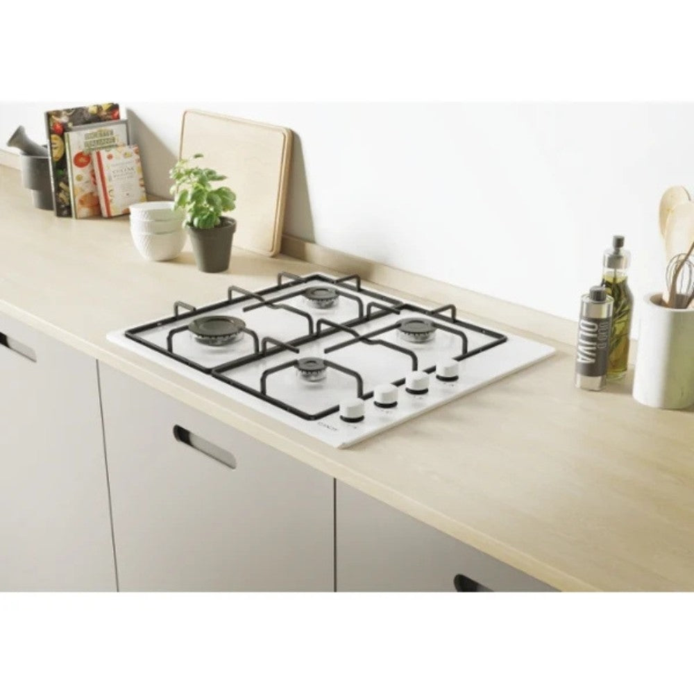 Piano cottura a gas Candy CHW6LWW 4 zone manopole laterali bianco