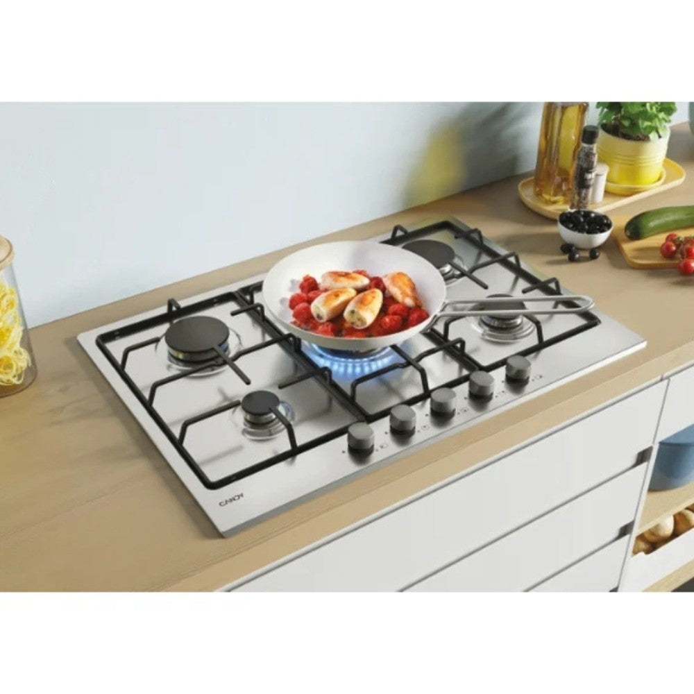 Piano cottura a gas Candy CHW74WX 5 fuochi 75 cm. inox