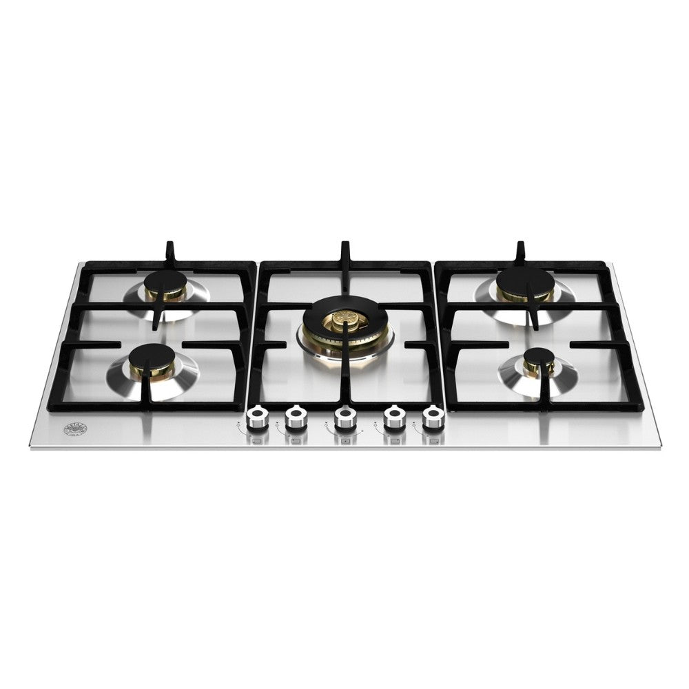 Piano cottura Bertazzoni P905CPROX a gas da 90 cm. 5 zone con dual wok centrale inox