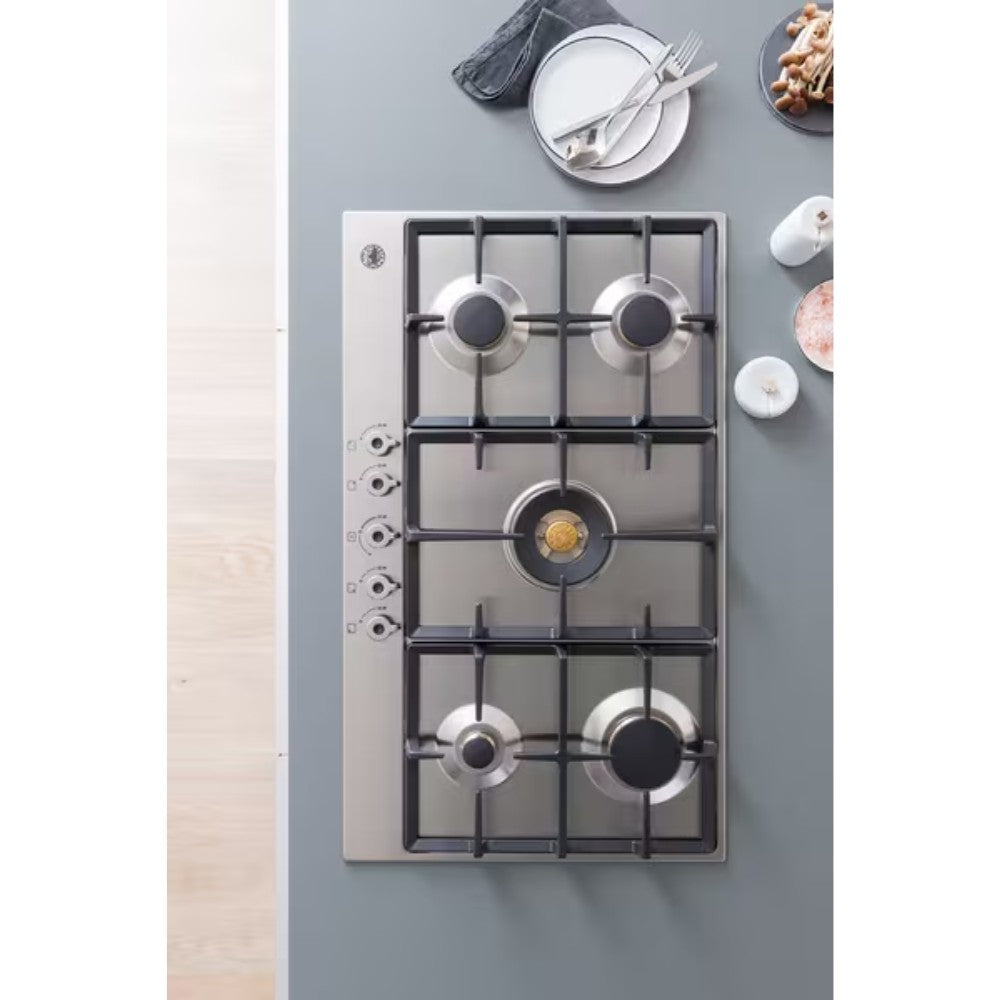 Piano cottura Bertazzoni P905CPROX a gas da 90 cm. 5 zone con dual wok centrale inox