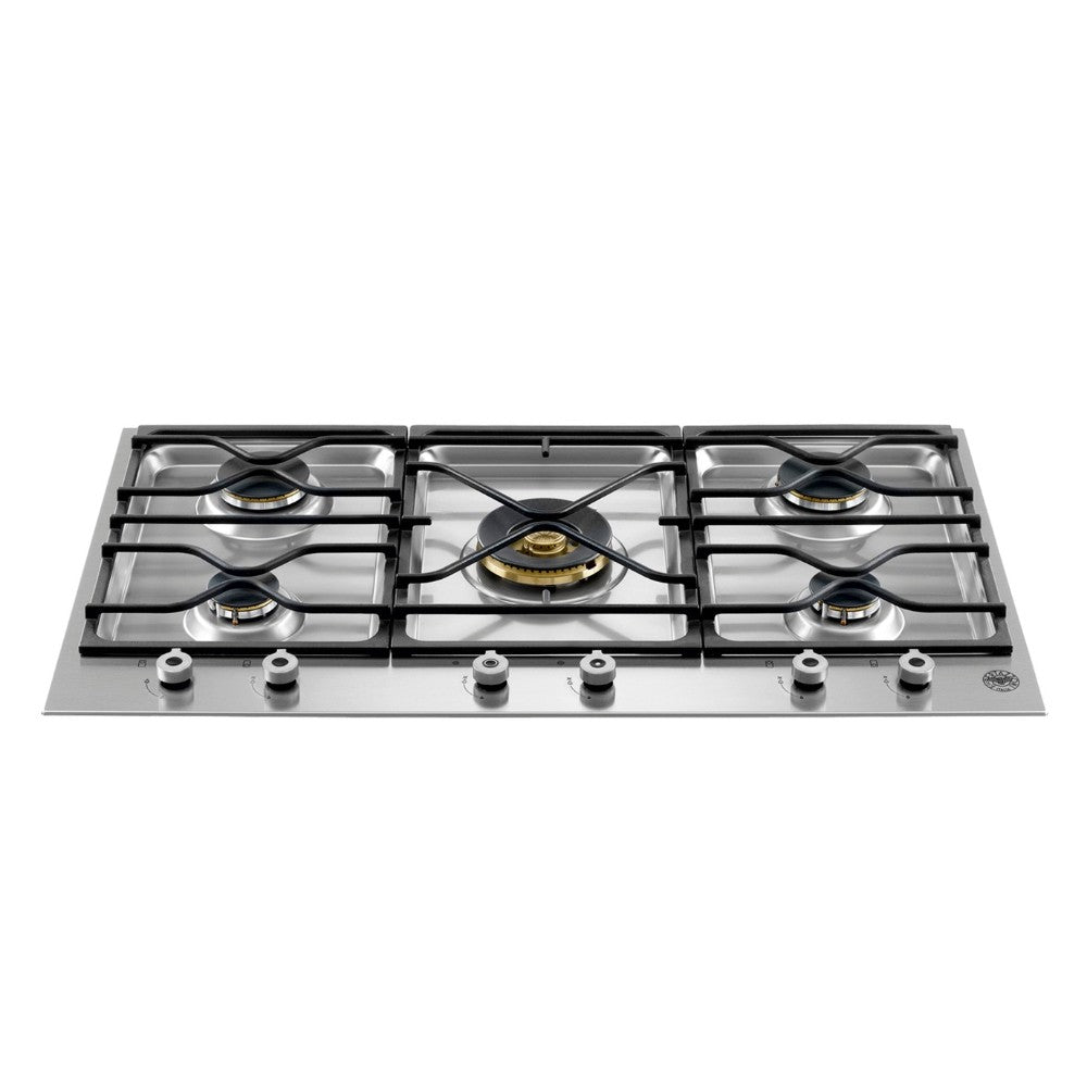 Piano cottura Bertazzoni PM36500X a gas da 90 cm. 5 fuochi con dual wok centrale inox