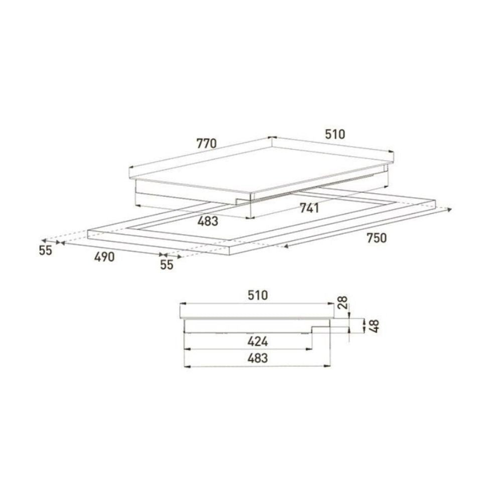 Piano cottura Grundig GIEI824414HF a induzione 4 fuochi comandi touch power nero