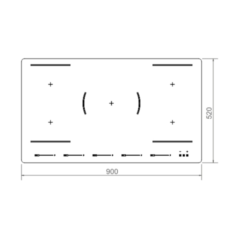 Piano cottura induzione Bertazzoni P905I2M30NVS 90 cm. 5 zone 9 livelli di potenza nero