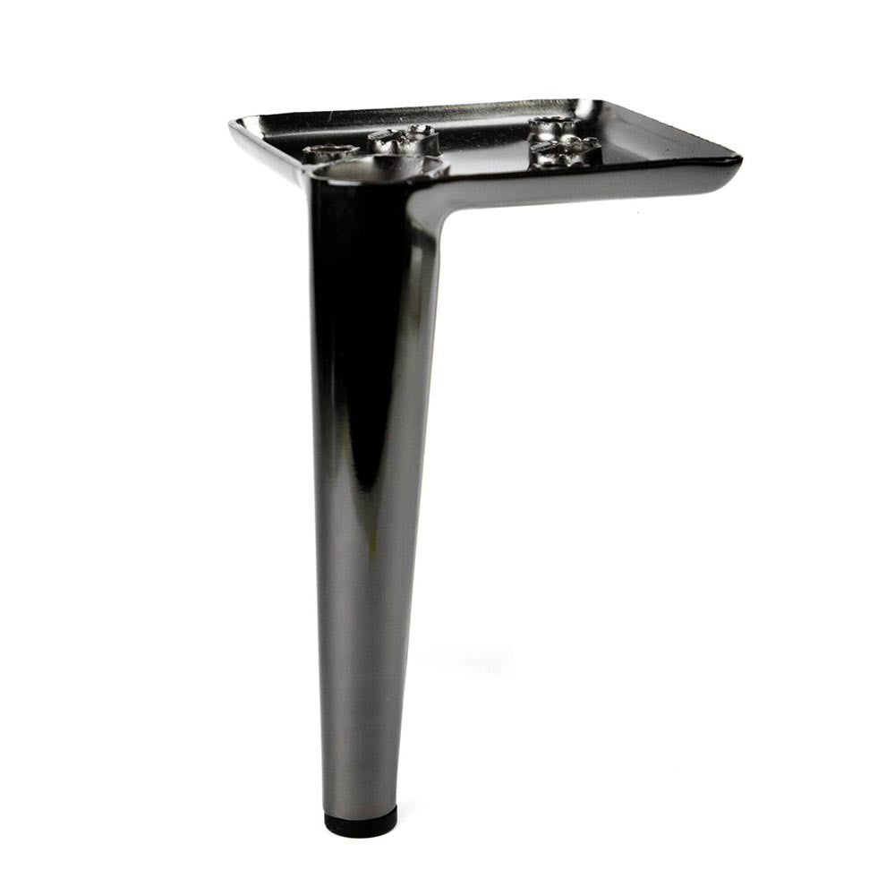 Piede in metallo Ago17 per mobili e complementi d'arredo H 17cm. nickel nero