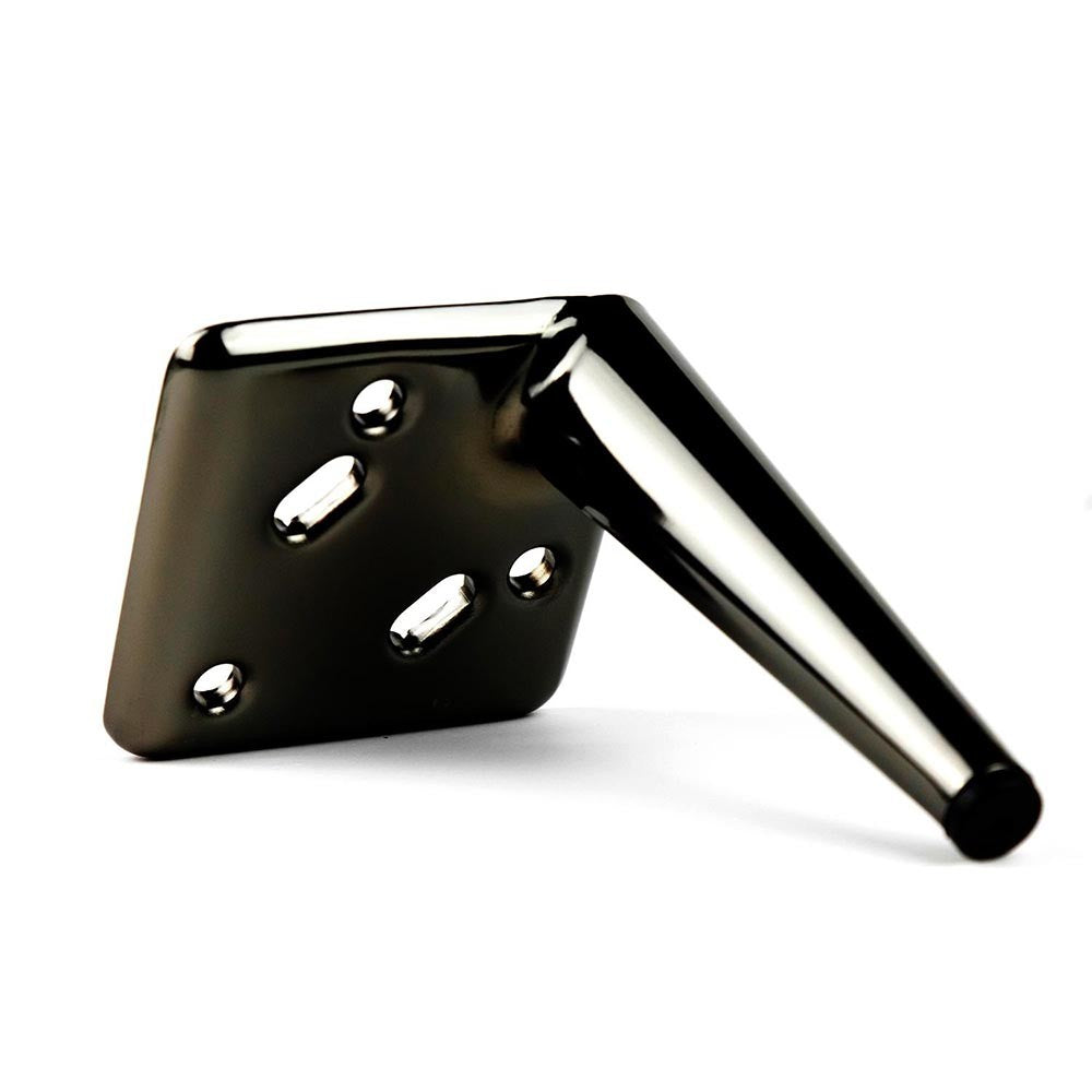 Piede in metallo Ago17 per mobili e complementi d'arredo H 17cm. nickel nero
