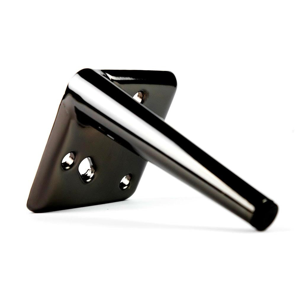 Piede in metallo Ago17 per mobili e complementi d'arredo H 17cm. nickel nero