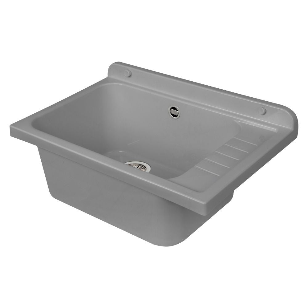 Pilozzo a muro 2051FGSCAT con kit di scarico autopulente 58x38 cm. colore grigio