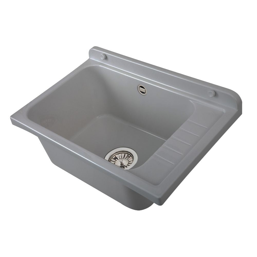 Pilozzo a muro 2051FGSCAT con kit di scarico autopulente 58x38 cm. colore grigio