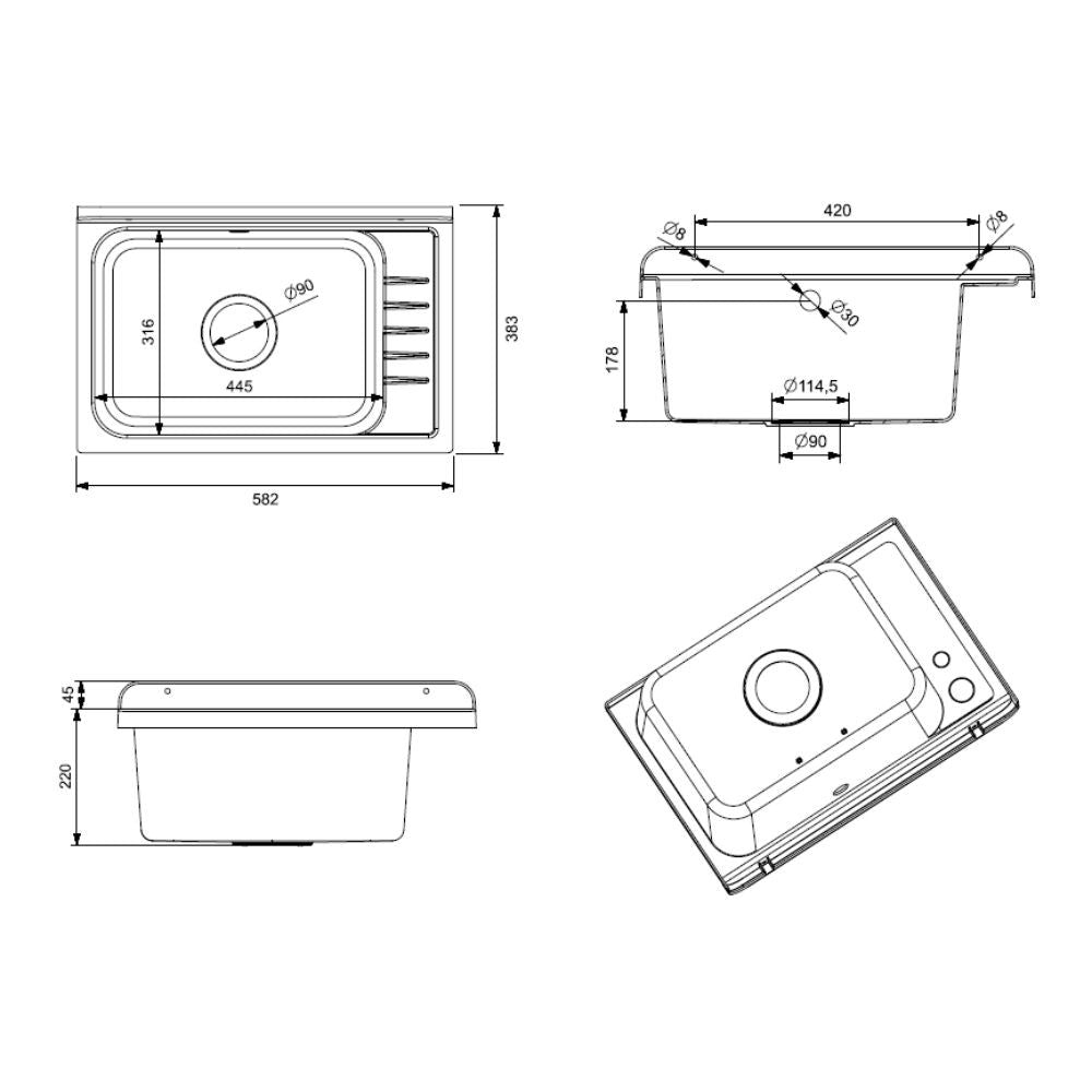 Pilozzo a muro 2051FSCAT con kit di scarico autopulente 58x38 cm. colore bianco