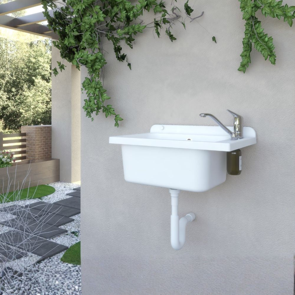 Pilozzo a muro 2051FSCAT con kit di scarico autopulente 58x38 cm. colore bianco