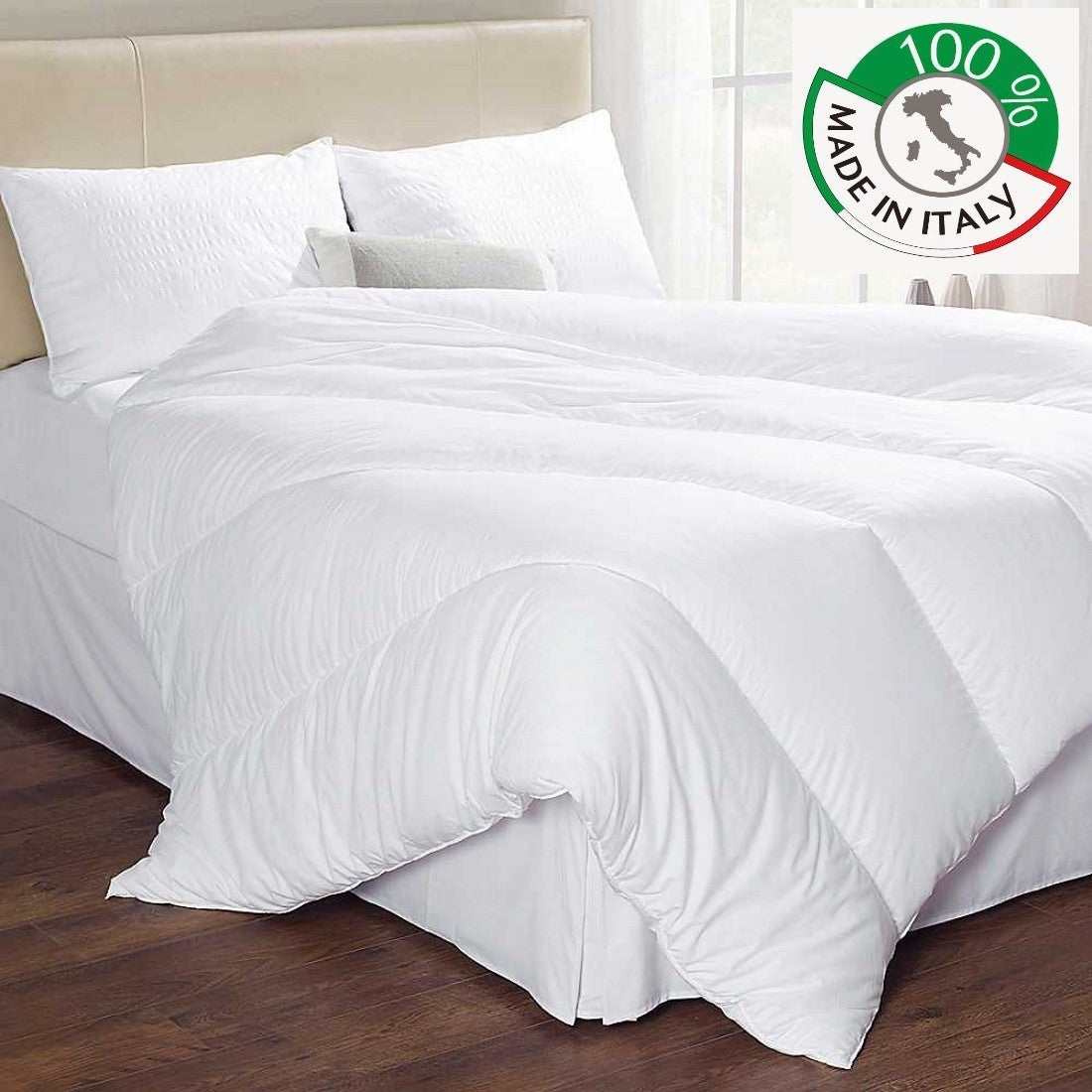 PIUMINO BIANCO ESTIVO MADE IN ITALY 1 piazza e mezza anallergico microfibra