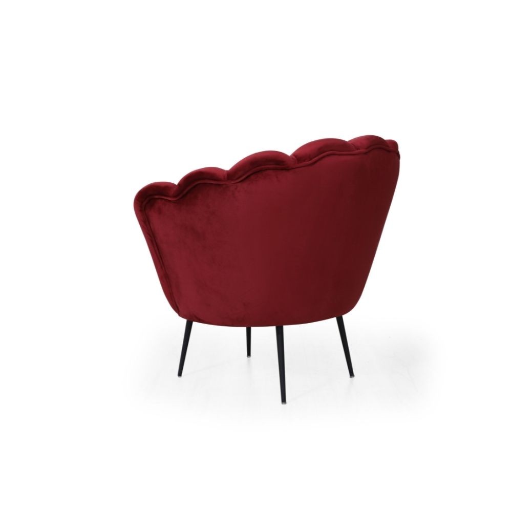 Poltrona a conchiglia Orel in velluto Riviera10 rosso