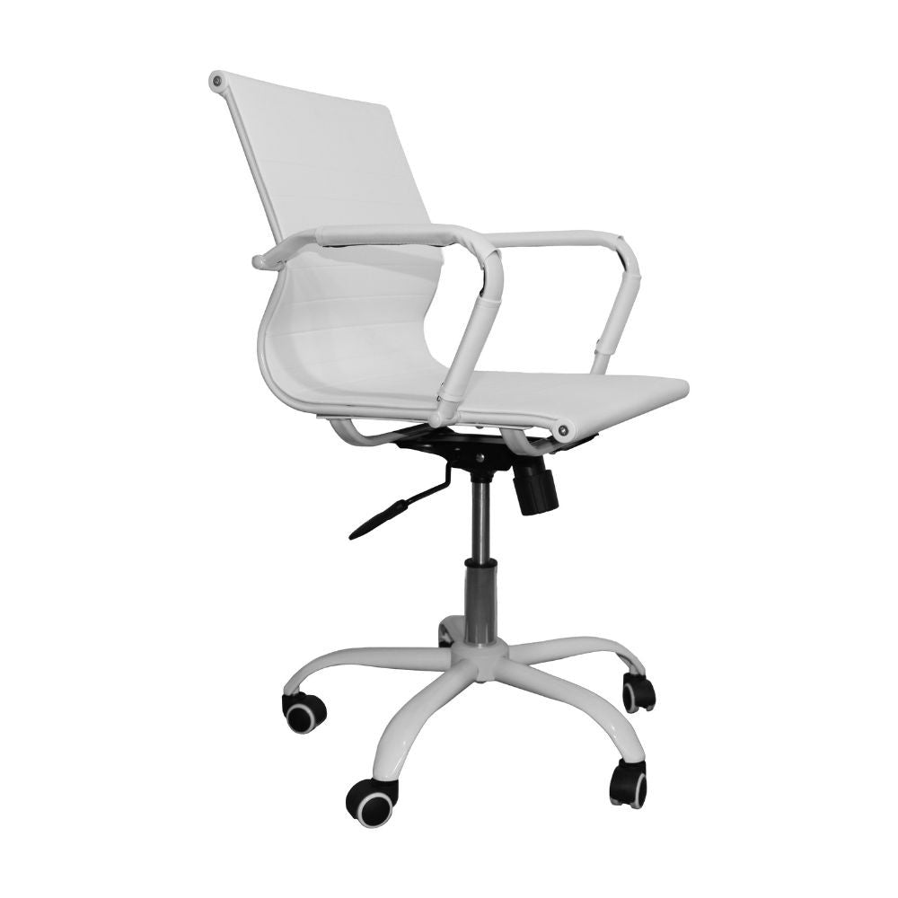 Poltrona da ufficio NuviaS con schienale basso colore bianco