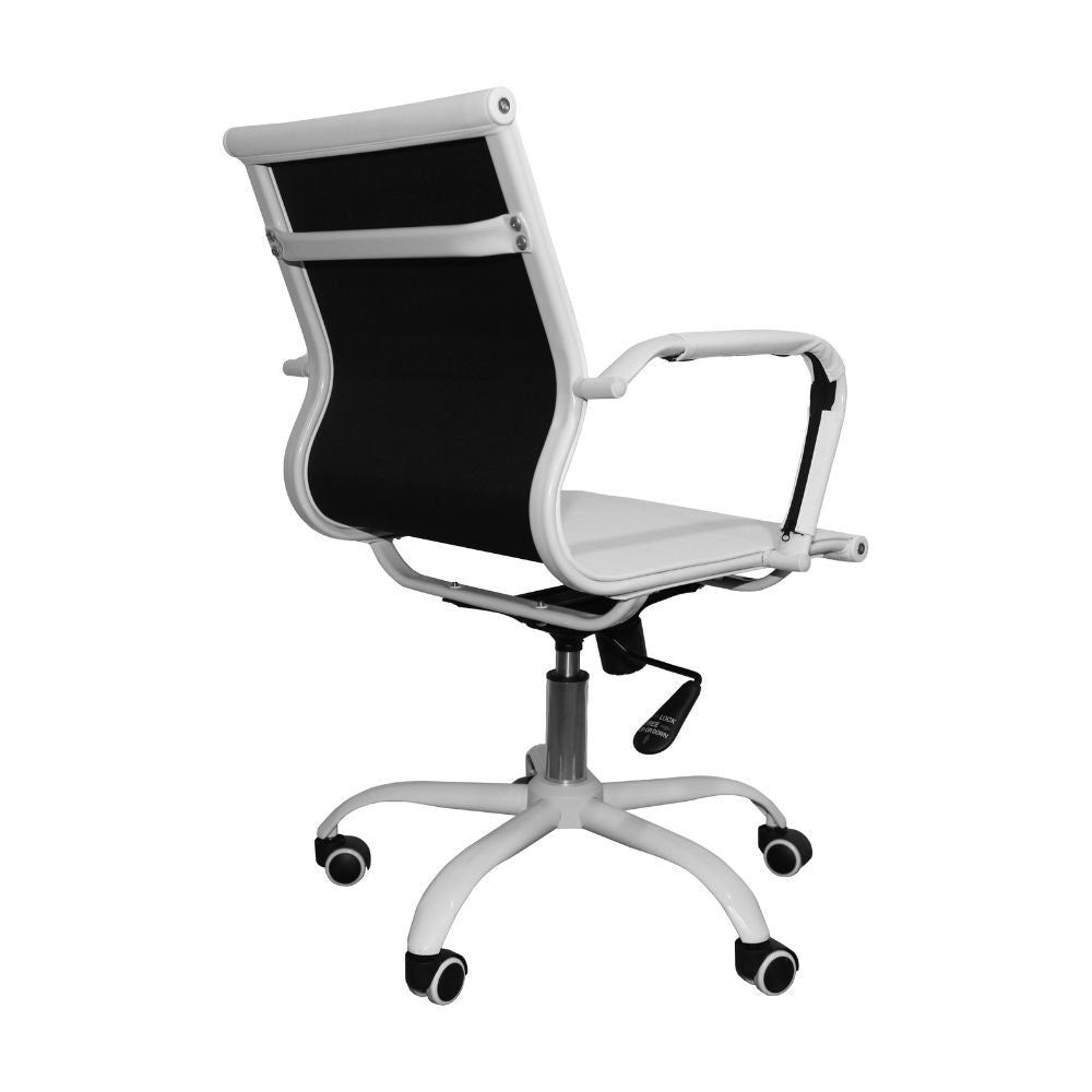 Poltrona da ufficio NuviaS con schienale basso colore bianco