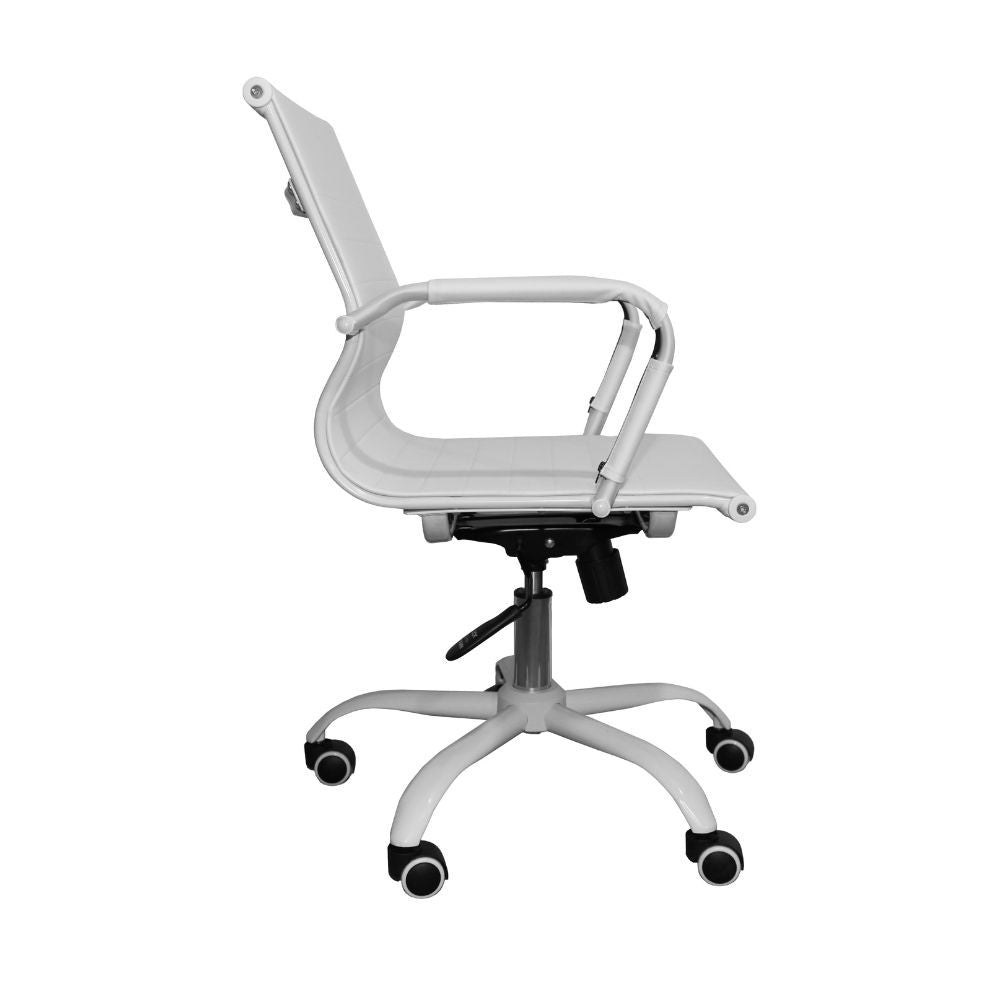 Poltrona da ufficio NuviaS con schienale basso colore bianco