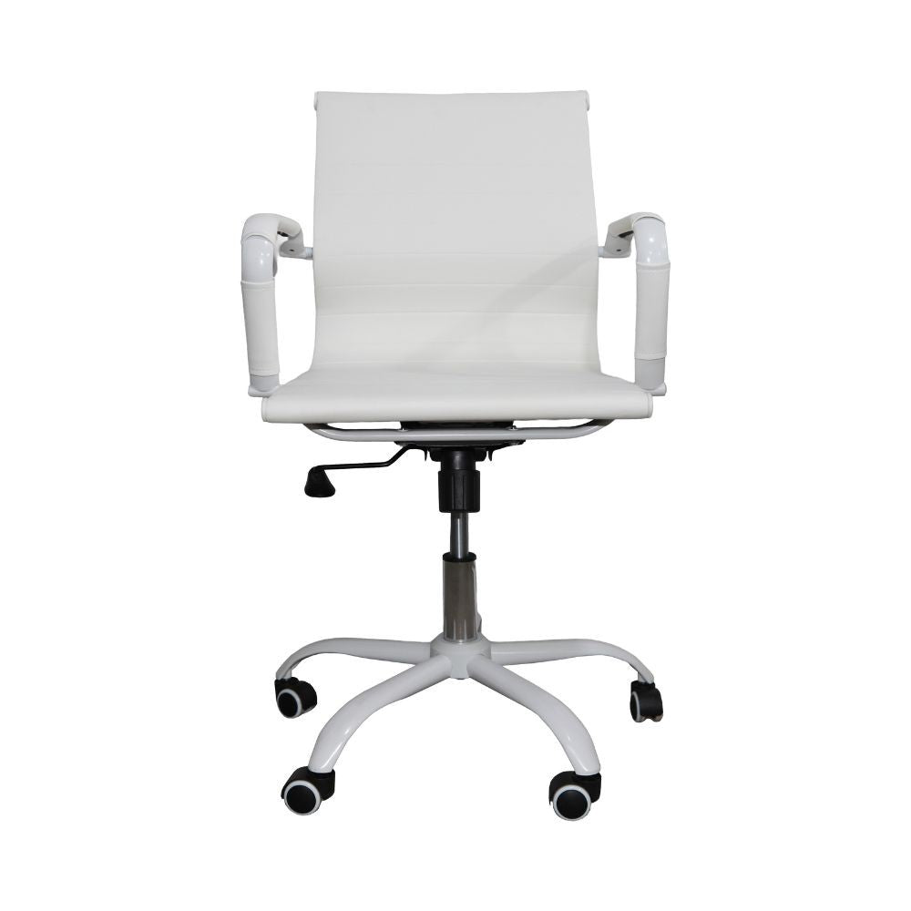 Poltrona da ufficio NuviaS con schienale basso colore bianco