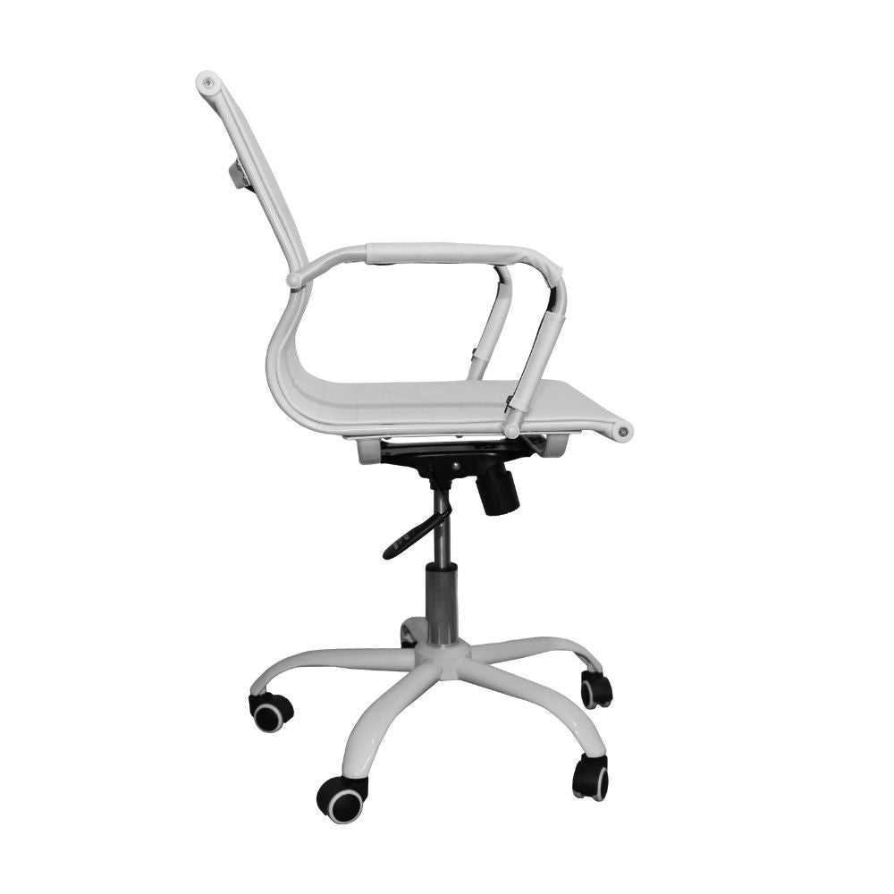 Poltrona da ufficio NuviaS con schienale basso colore bianco