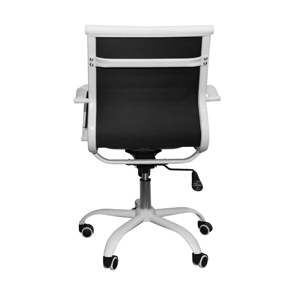 Poltrona da ufficio NuviaS con schienale basso colore bianco