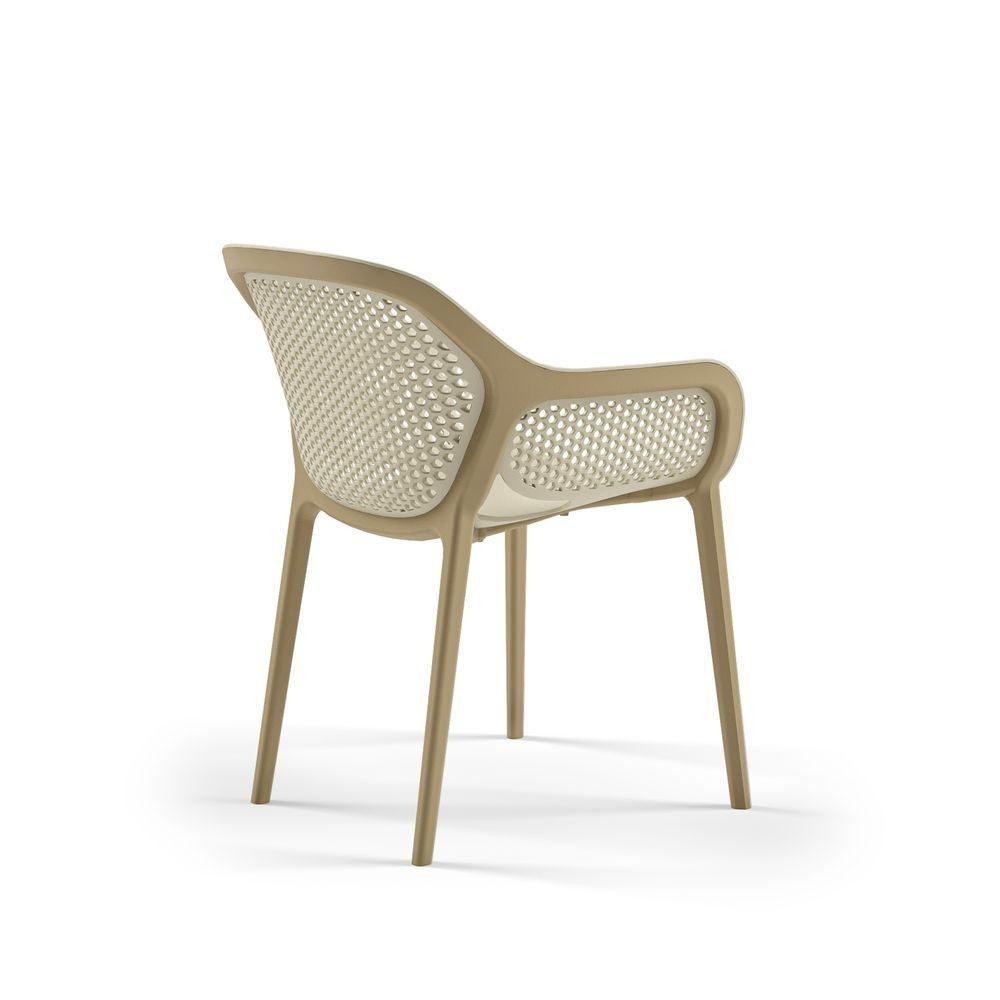 Poltrona design Atra caffè beige set 4 pezzi
