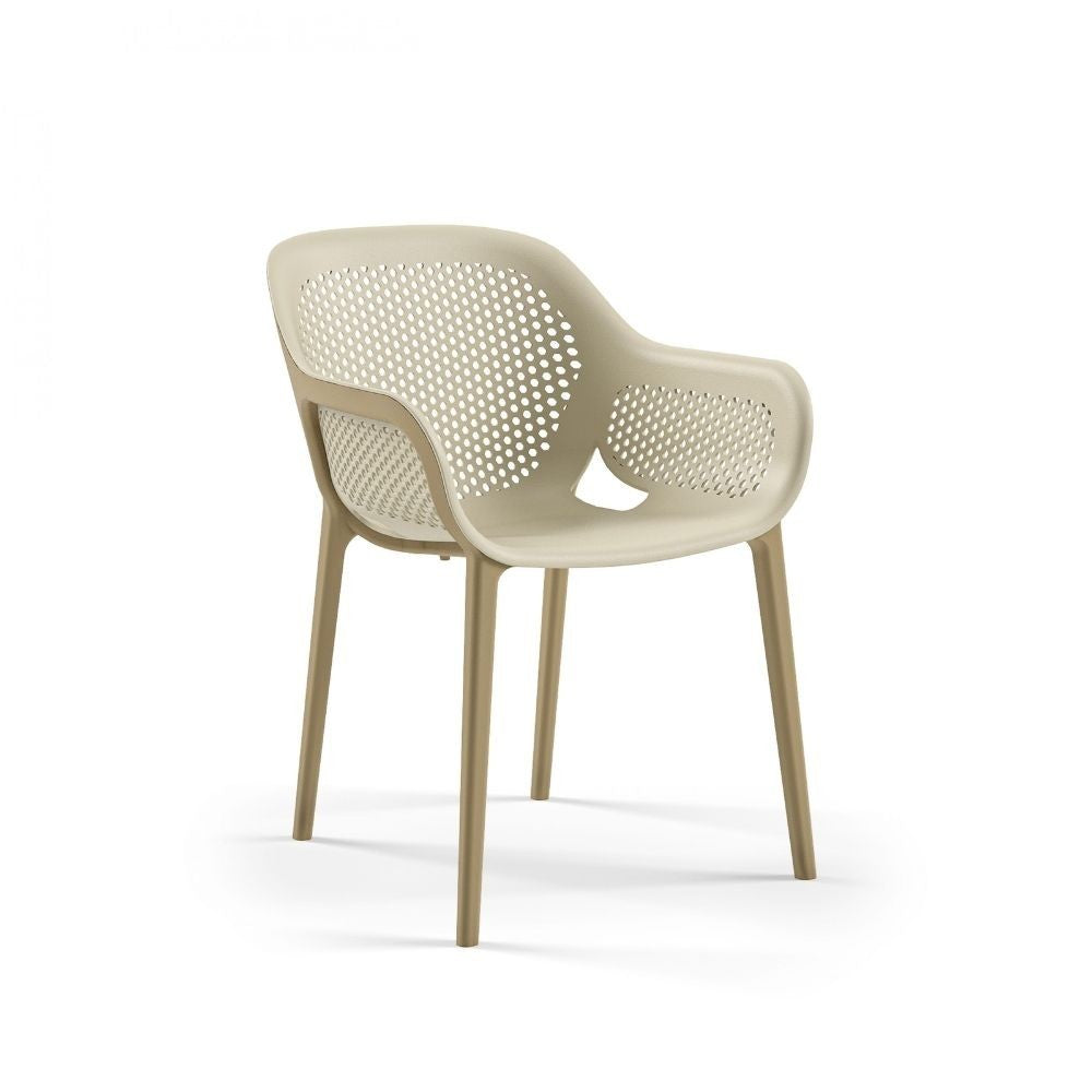 Poltrona design Atra caffè beige set 4 pezzi