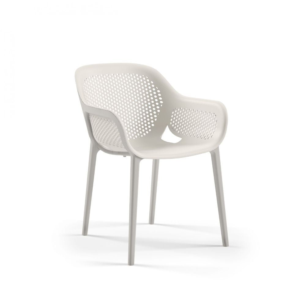 Poltrona design Atra grigio bianco set 4 pezzi