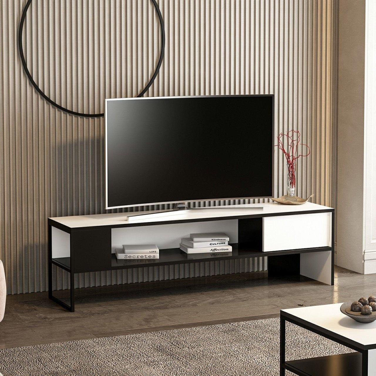 Porta tv Concordtv bianco e nero