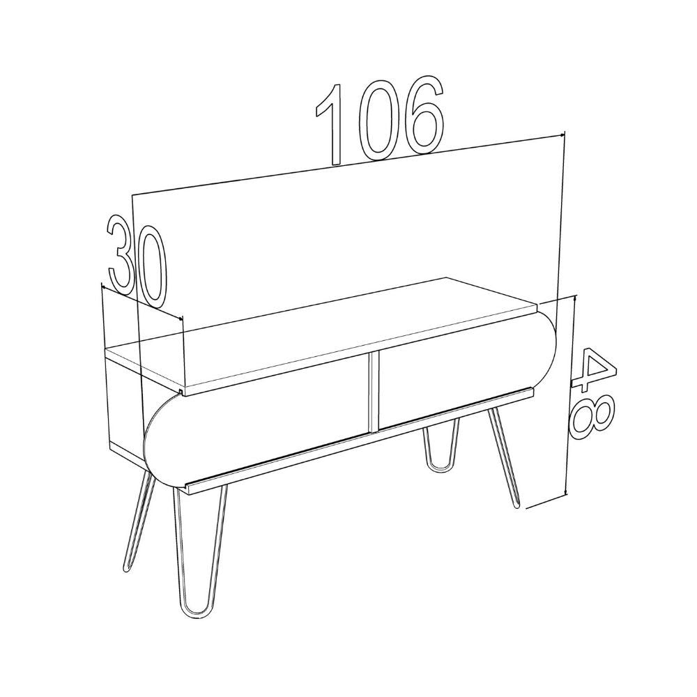 Porta TV Illia noce 106x30x48H MT190111