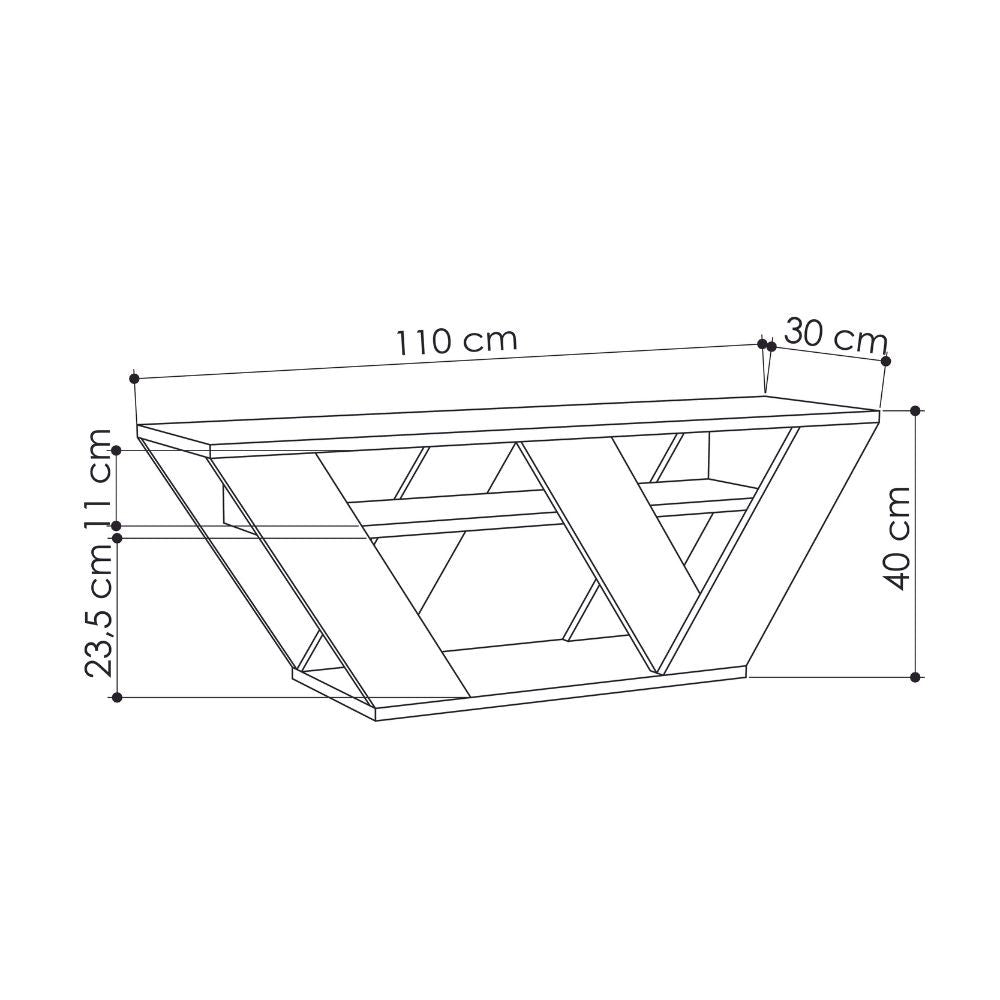 Porta TV Pipralla antracite 110x30x40h